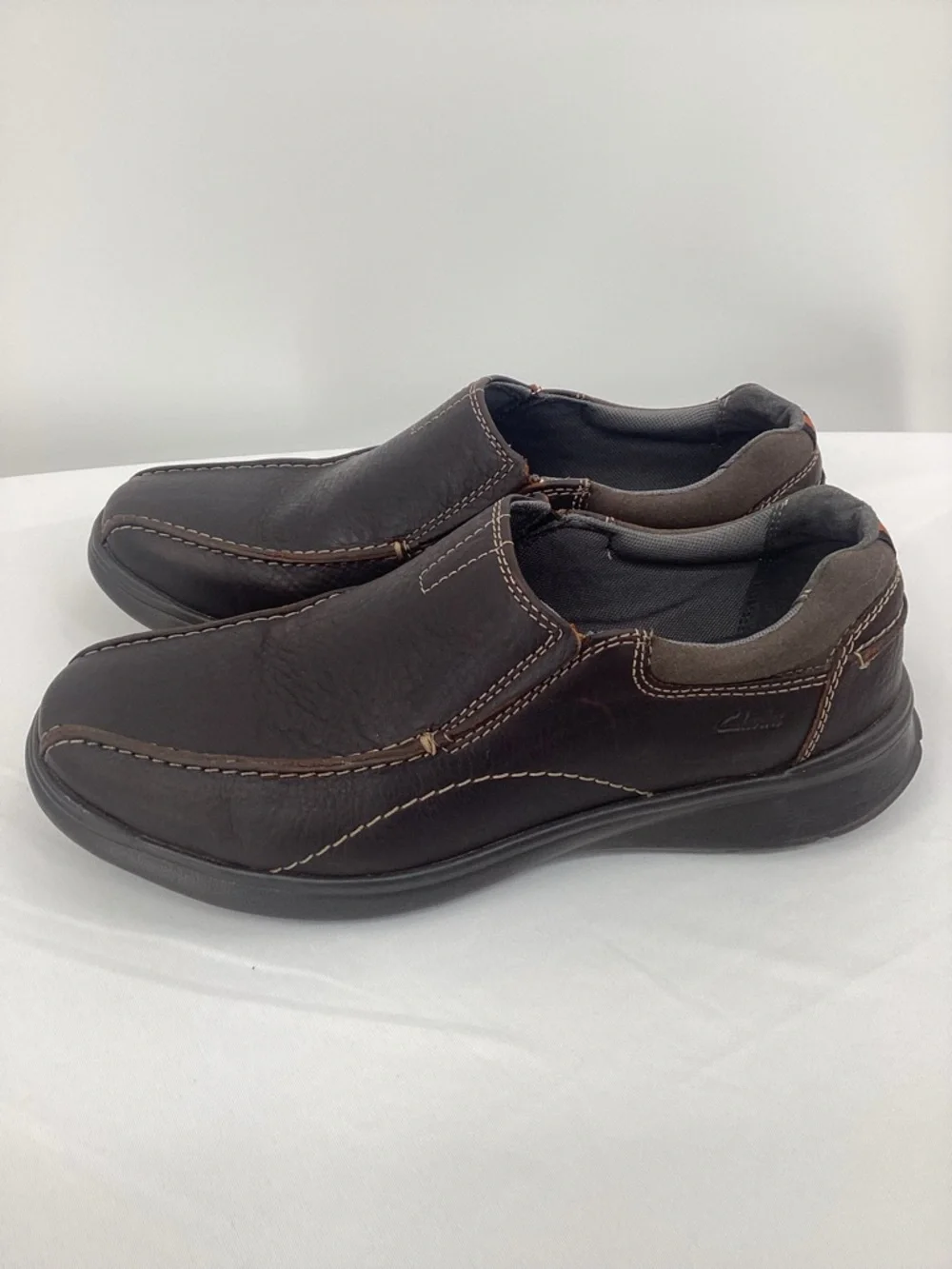 Clarks Men’s Cotrell Slip-On Loafers in Dark Brown Leather